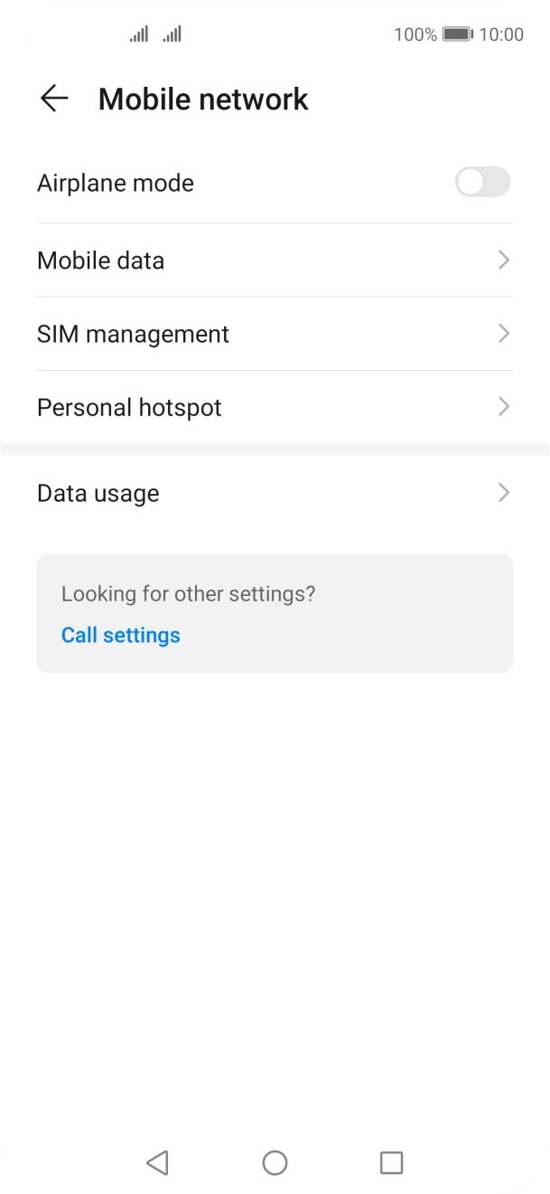 Press Data usage.