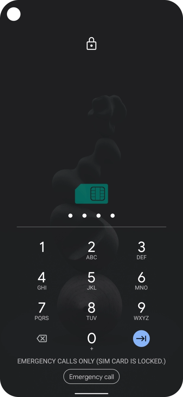 Key in your SIM PIN and press the confirm icon. The default SIM PIN is 0000.