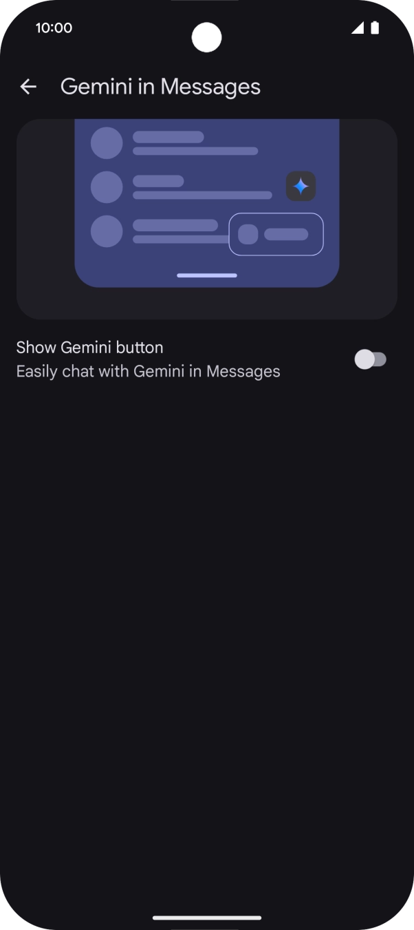 Press the indicator next to 'Show Gemini button' to turn on the function. Press the indicator next to 'Show Gemini button' to turn on the function.