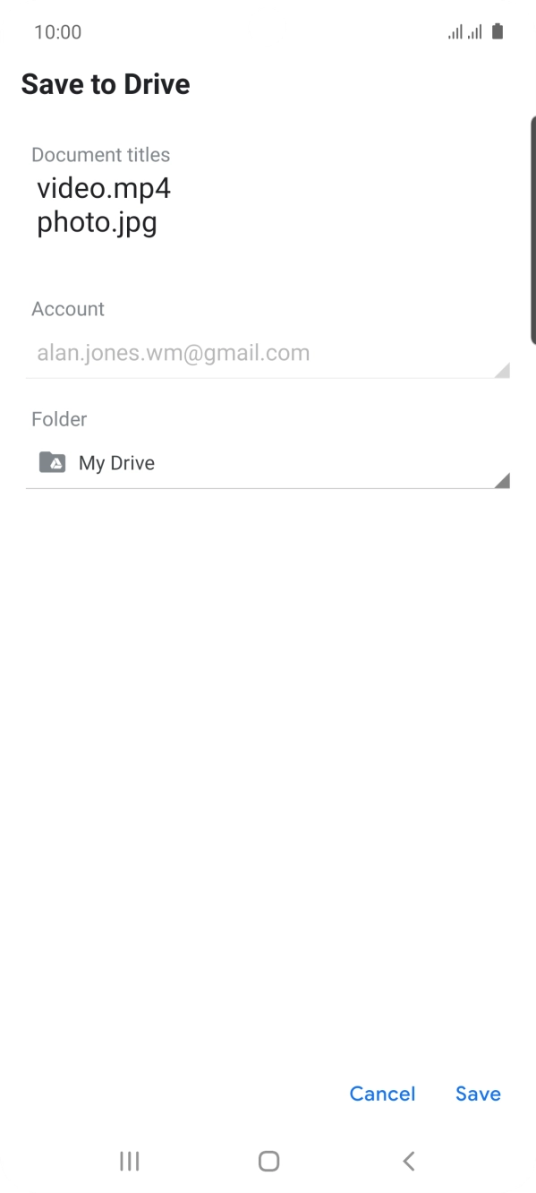 Press the field below 'Folder' and go to the required folder.