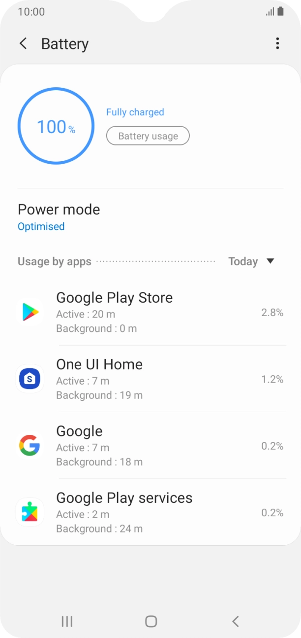 Press Power mode. Press Power mode.