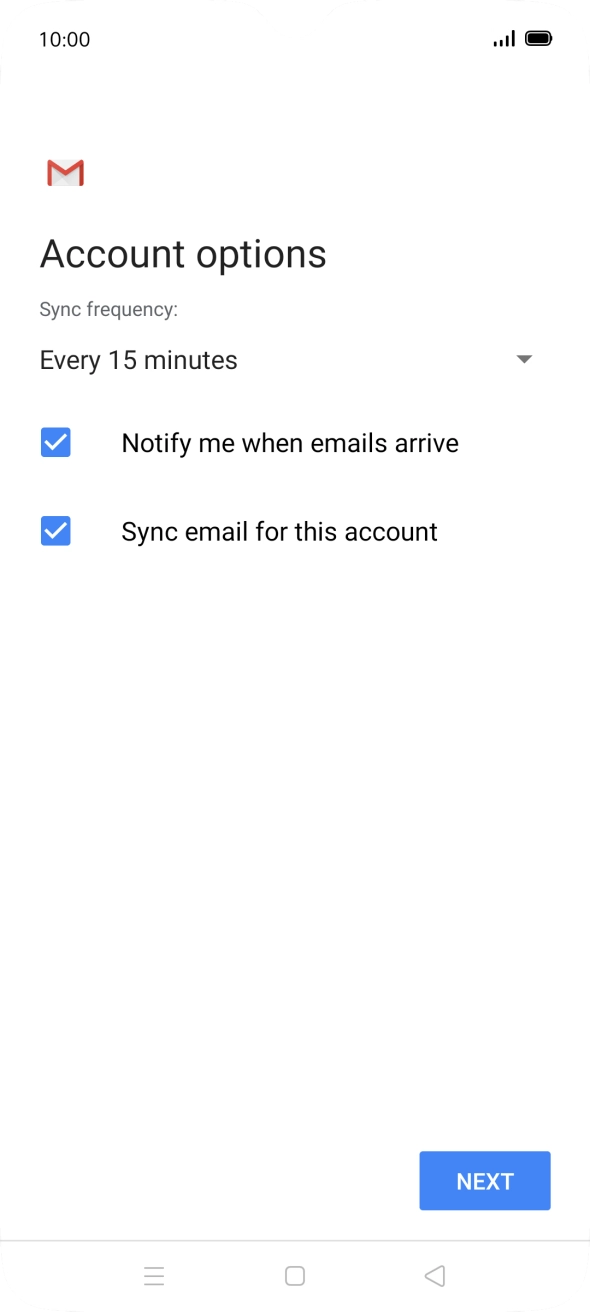Press the drop down list below 'Sync frequency:'. Press the drop down list below 'Sync frequency:'.
