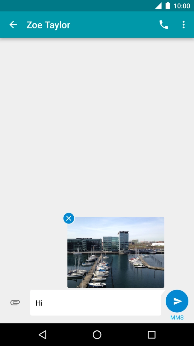 Press the send icon when you've finished your picture message. Press the send icon when you've finished your picture message.