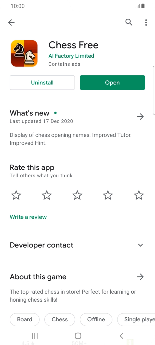 Press Uninstall.