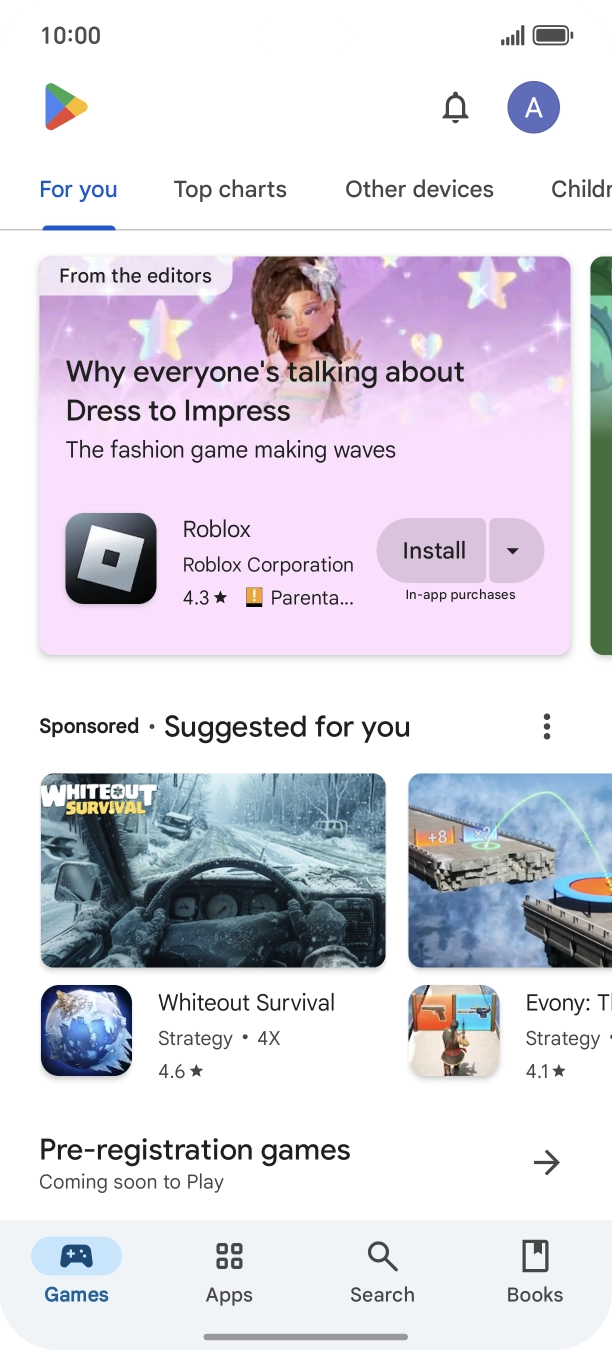 Press the profile icon. Press the profile icon.