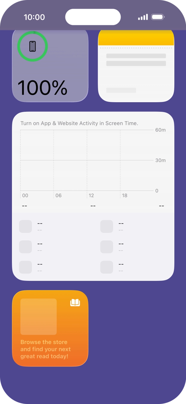 Press and hold the required widget until a pop-up menu is displayed.