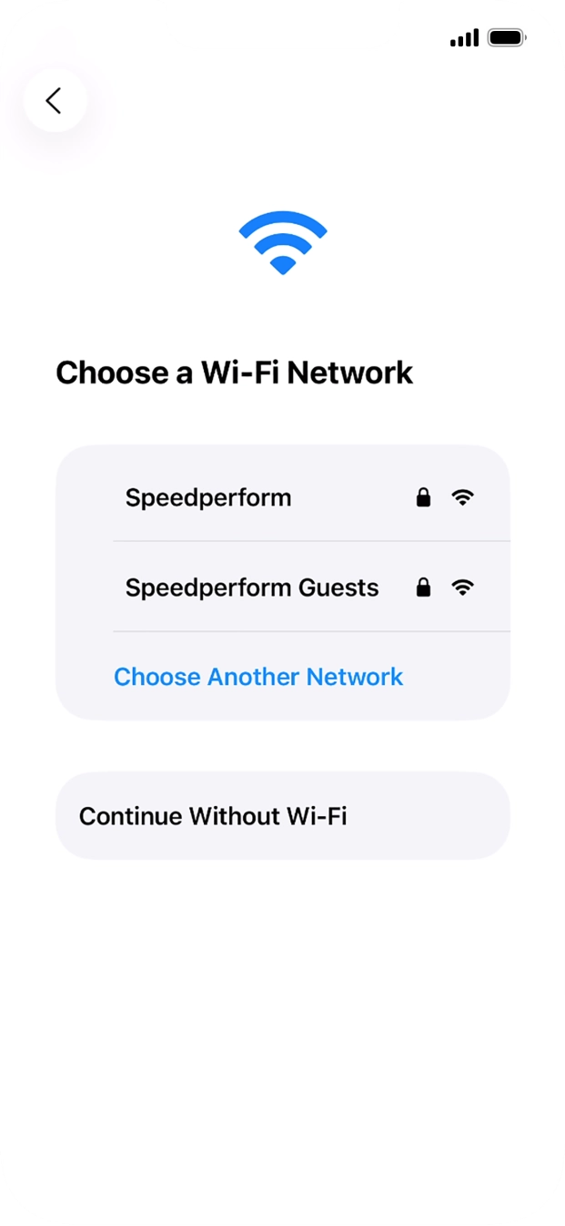 Press the required WiFi network. Press the required WiFi network.