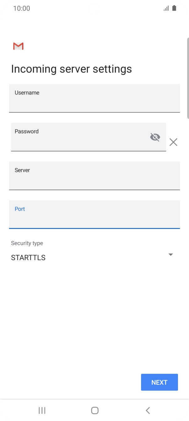 Press the drop down list below 'Security type'. Press the drop down list below 'Security type'.