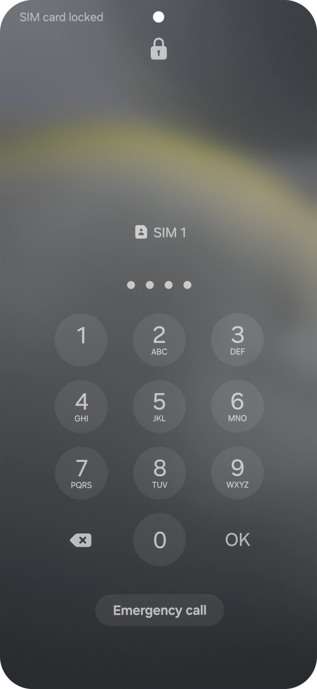 If you're asked to key in your SIM PIN, do so and press OK. The default SIM PIN is 0000.