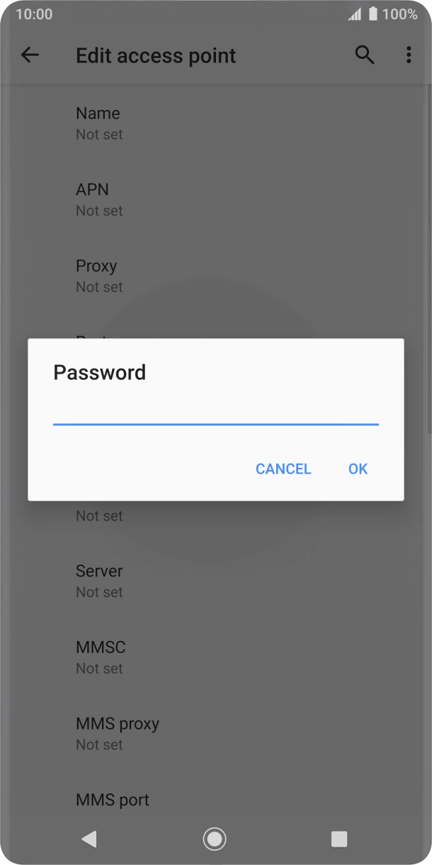 Key in password and press OK. Key in password and press OK.