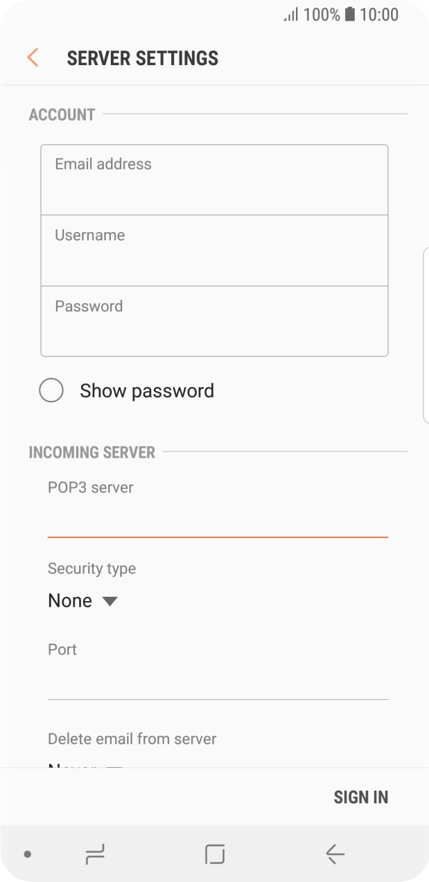 Press the drop down list below 'Security type'. Press the drop down list below 'Security type'.