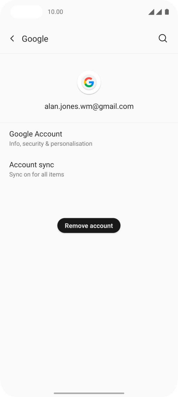 Press Account sync.