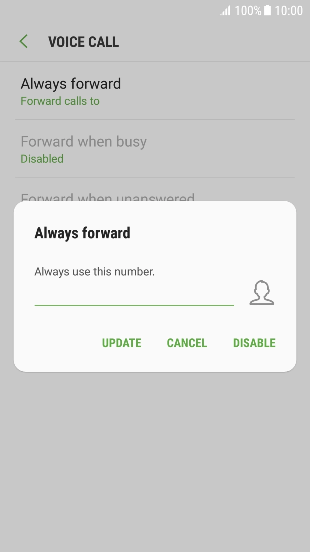Press DISABLE. Press DISABLE.