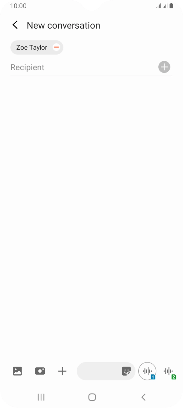 Press the text input field and write the text for your text message. Press the text input field and write the text for your text message.
