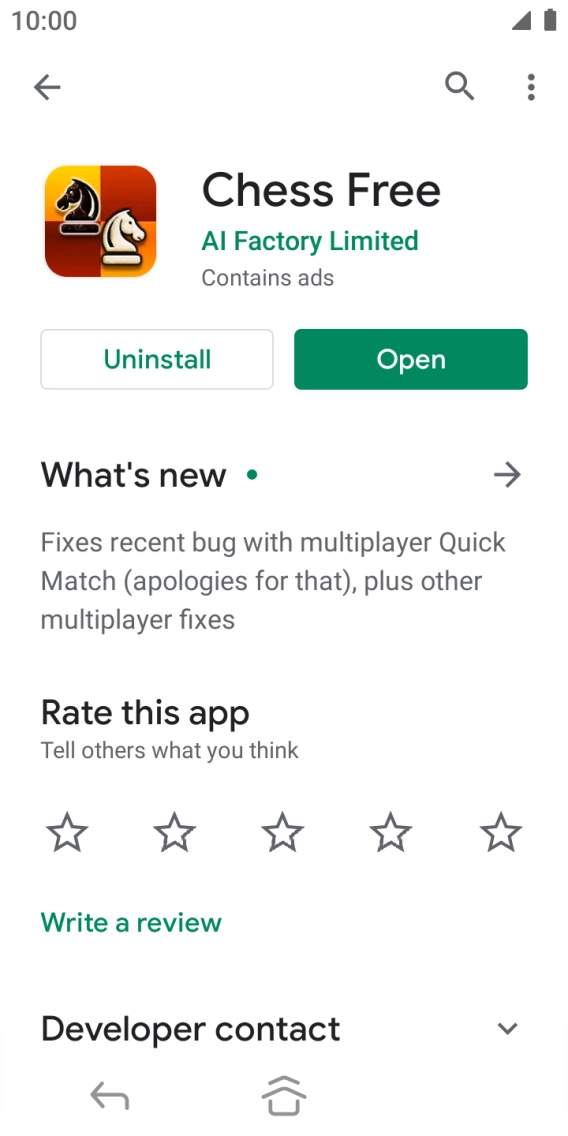 Press Uninstall.
