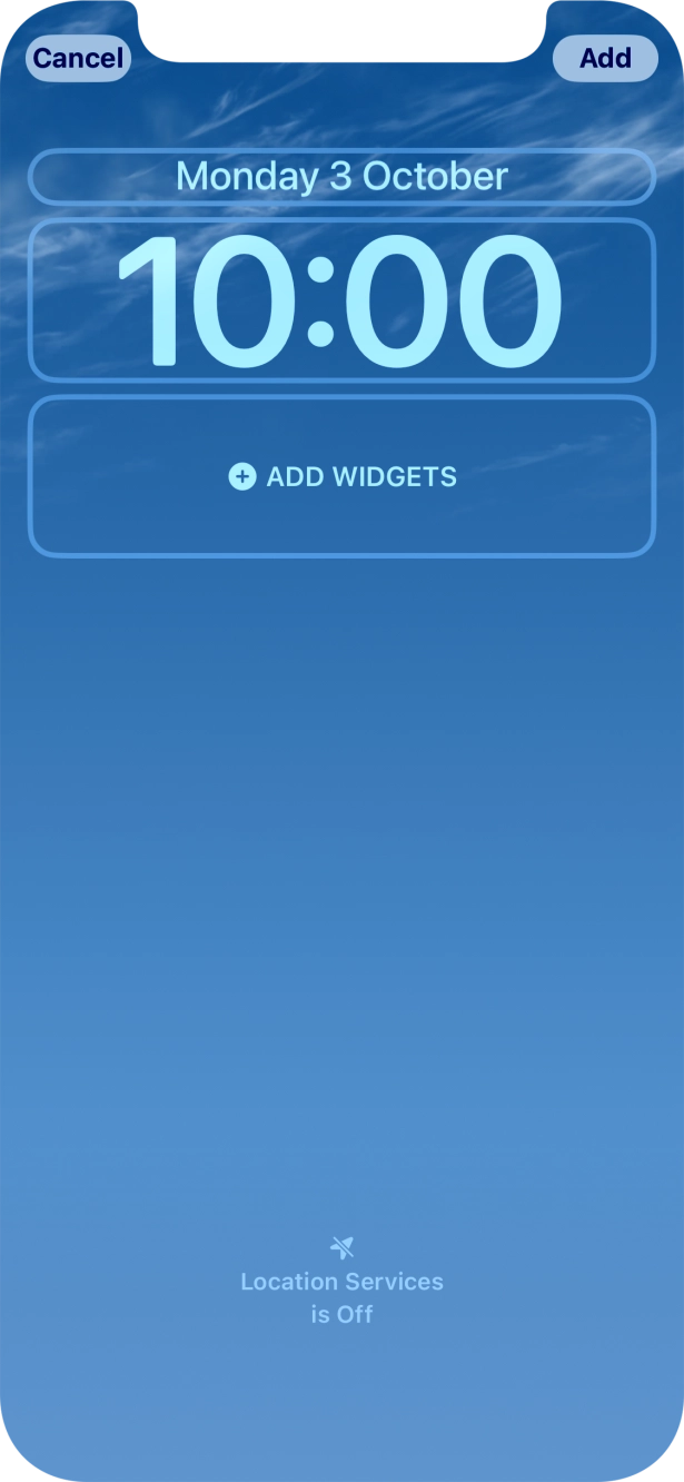 To customise the way the lock screen date is displayed, press the date widget and follow the instructions on the screen to select the required widget display mode.