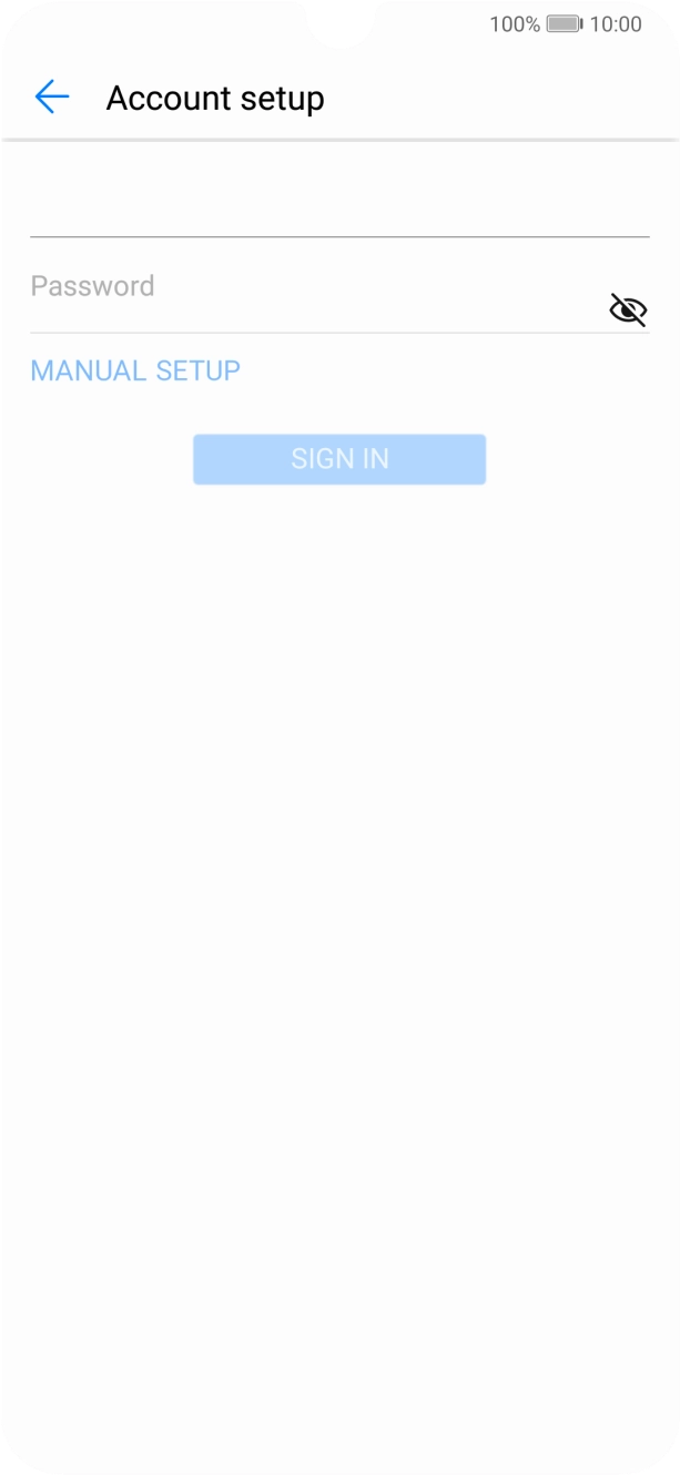 Press Password and key in the password for your email account. Press Password and key in the password for your email account.