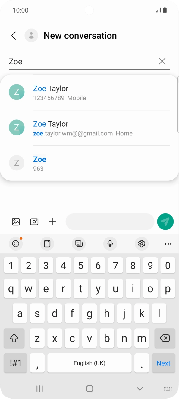 Press the required contact. Press the required contact.