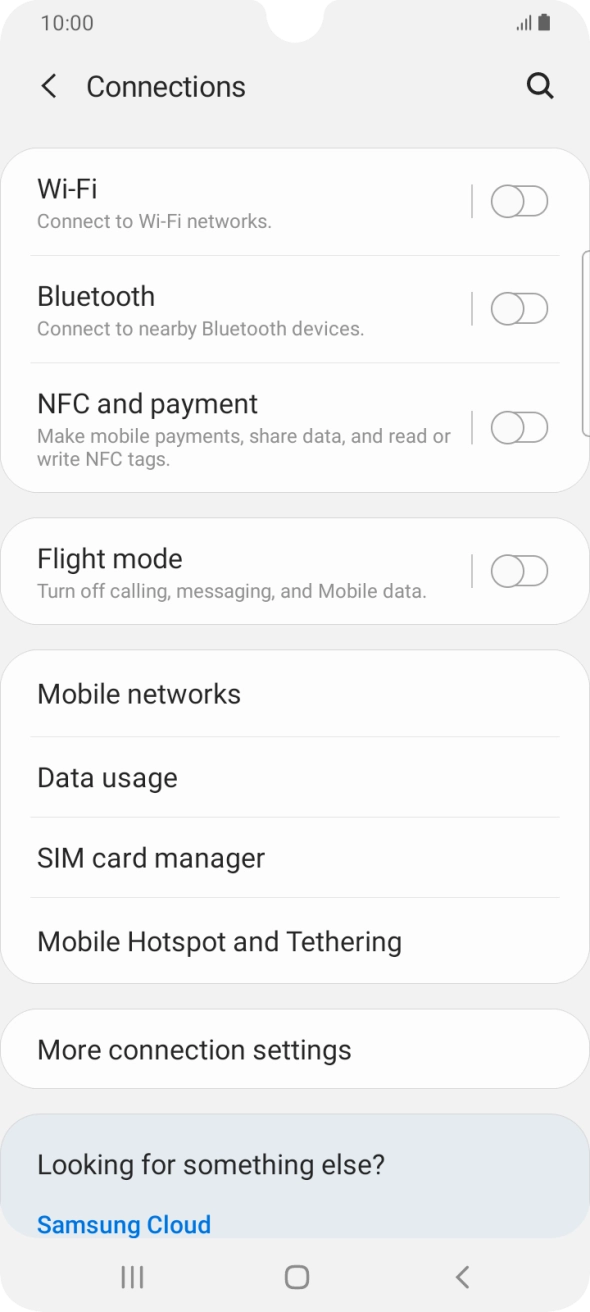 Press Data usage.