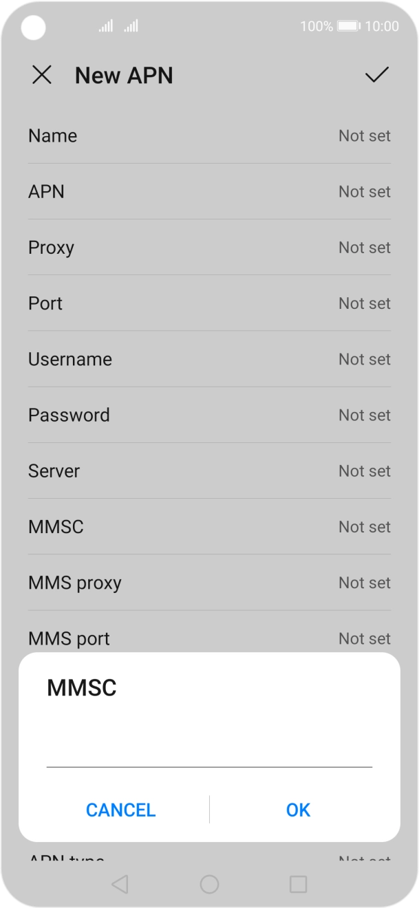 Key in http://mmsc.mms.o2.co.uk:8002 and press OK.