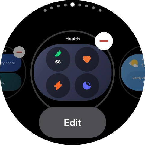 Press the remove widget icon.