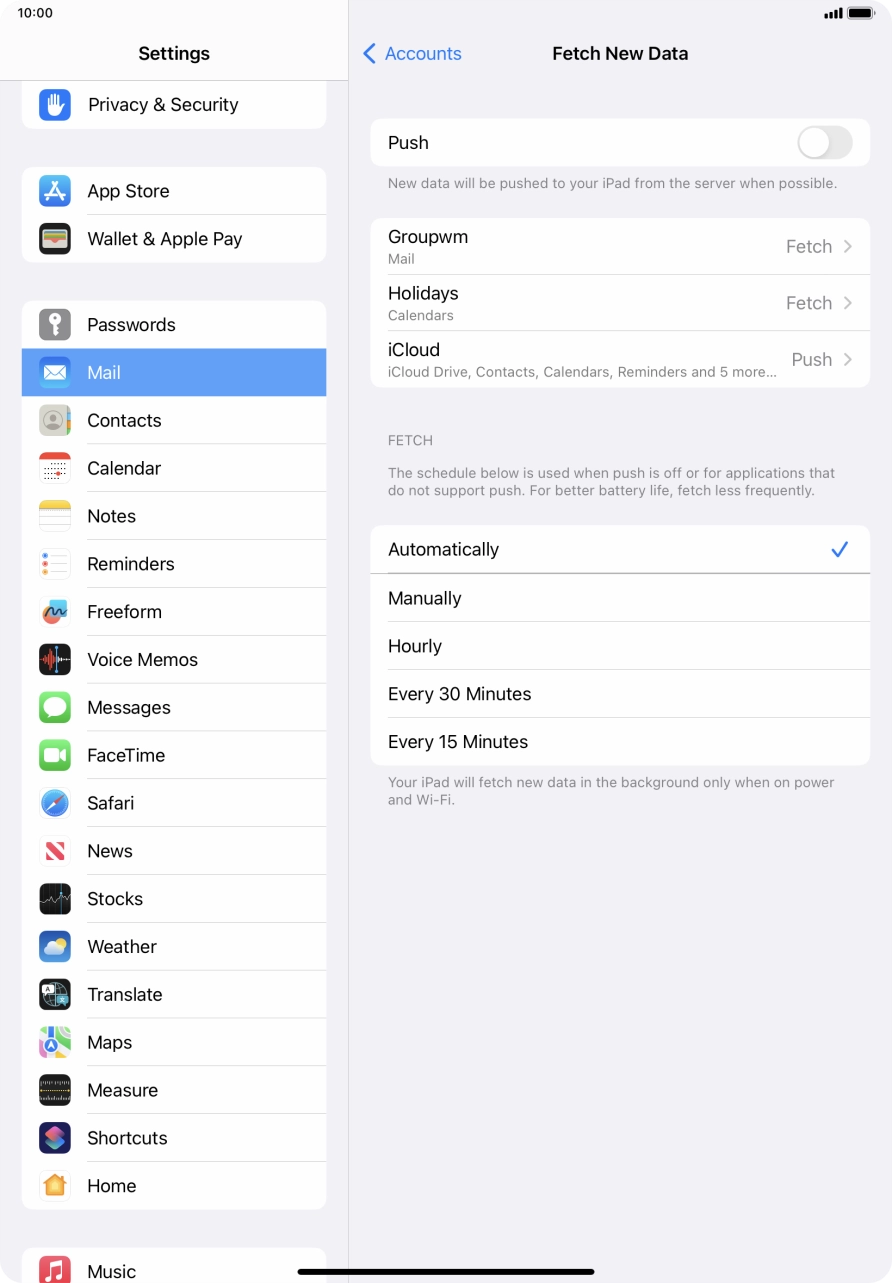 If you turn off the function, press the required setting.