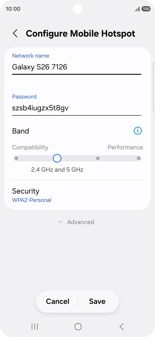 Press the field below 'Network name' and key in the required name. Press the field below 'Network name' and key in the required name.