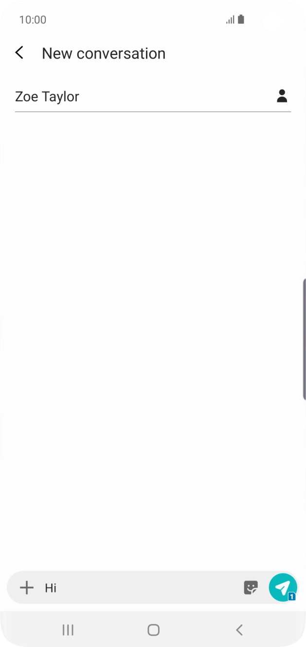 Press the send icon when you've finished your text message.