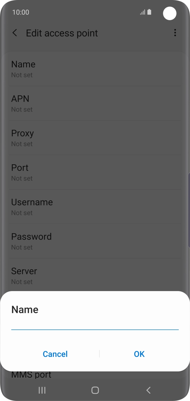 Key in O2 UK Internet and press OK. Key in O2 UK Internet and press OK.