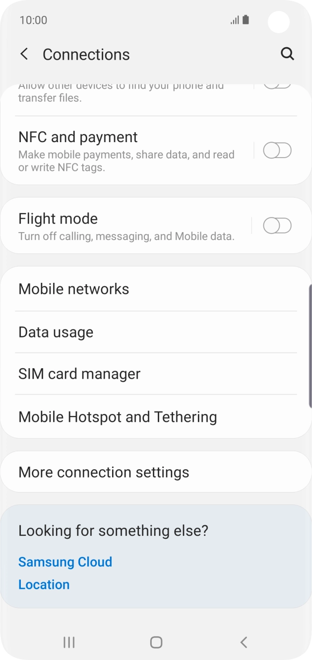 Press Mobile Hotspot and Tethering. Press Mobile Hotspot and Tethering.