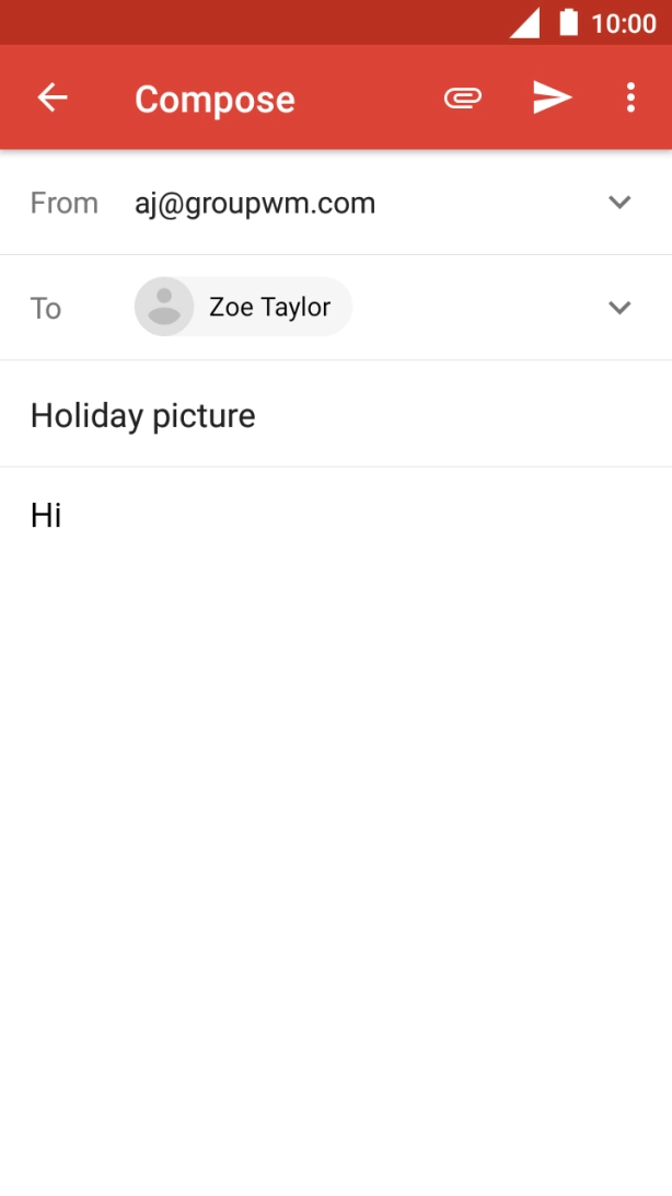 Press the attachment icon. Press the attachment icon.