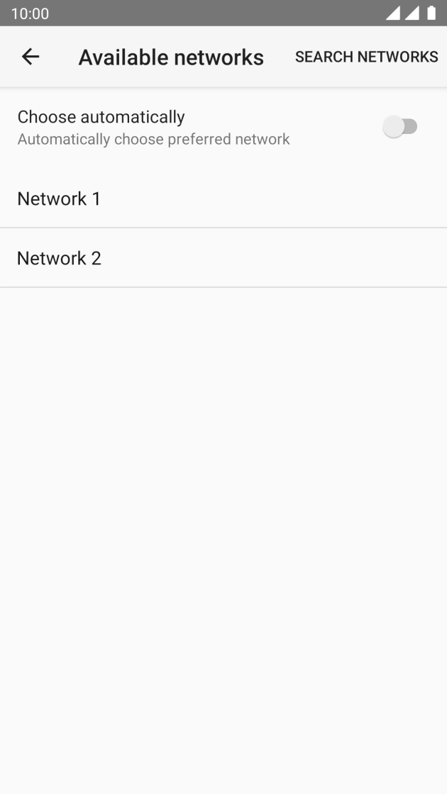 Press the required network. Press the required network.