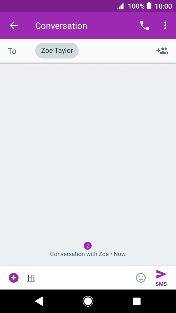 Press the send icon when you've finished your text message. Press the send icon when you've finished your text message.