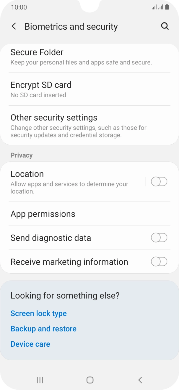 Press Other security settings.