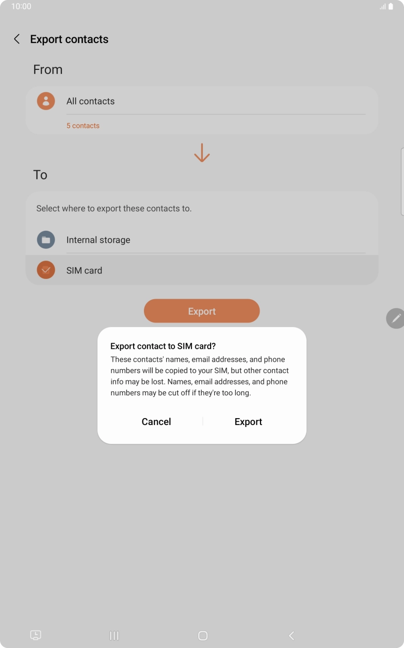 Press Export.