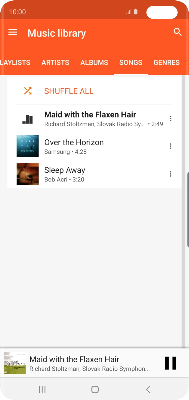 Press the song title at the bottom of the screen. Press the song title at the bottom of the screen.