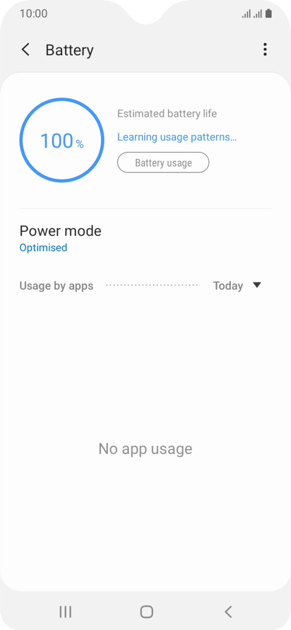 Press Power mode. Press Power mode.