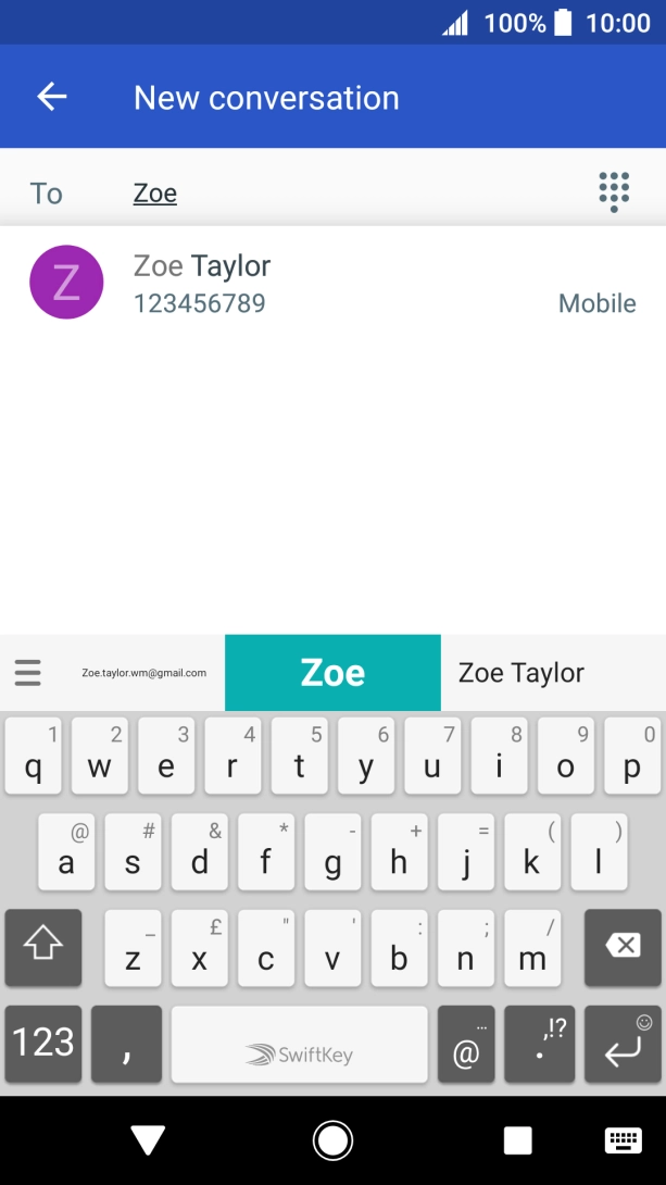 Press the required contact. Press the required contact.