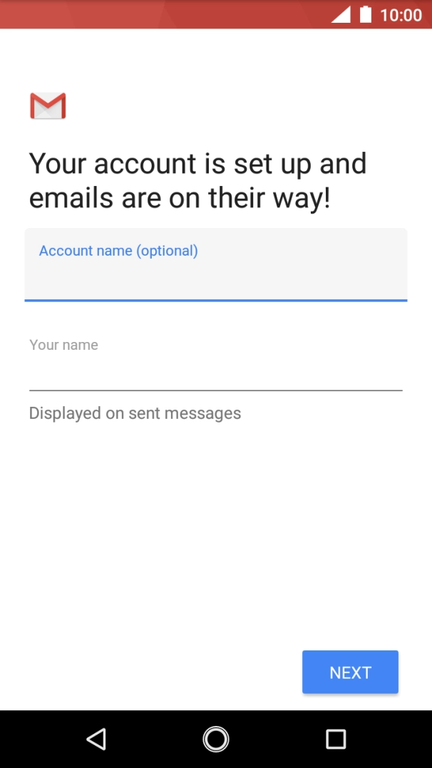 Press the field below 'Your name' and key in the required sender name. Press the field below 'Your name' and key in the required sender name.