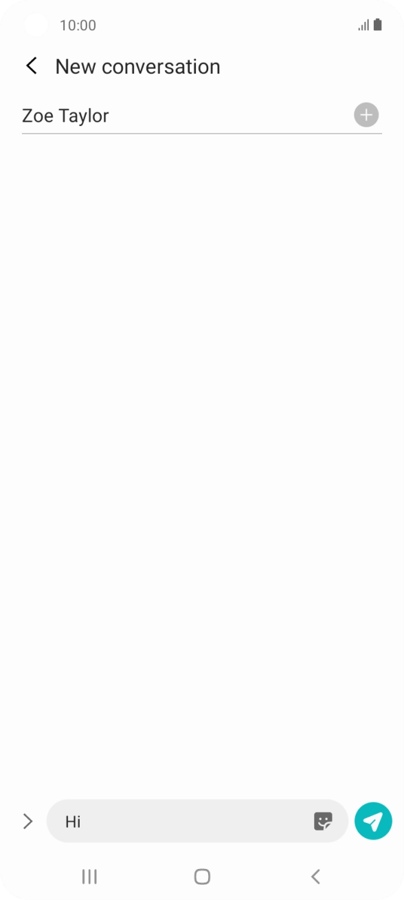Press the send icon when you've finished your text message. Press the send icon when you've finished your text message.