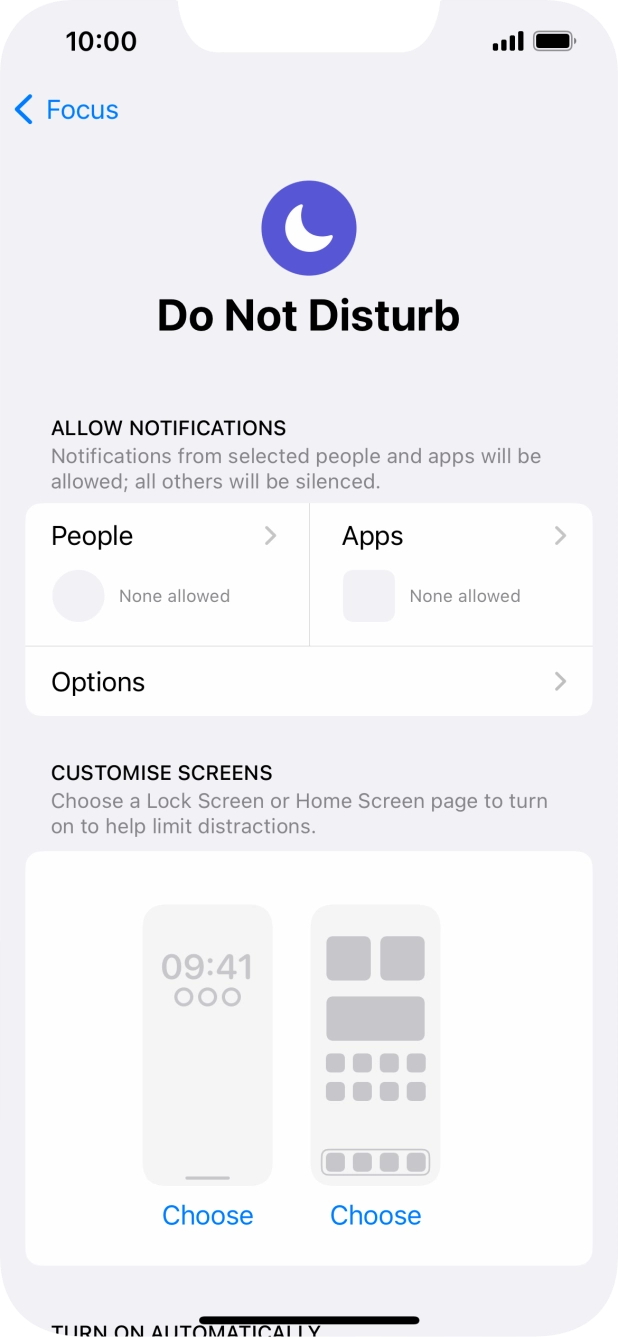 Press People and follow the instructions on the screen to select which contacts you would like to receive calls and notifications from when Do Not Disturb is turned on.