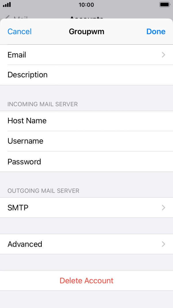 Press SMTP.