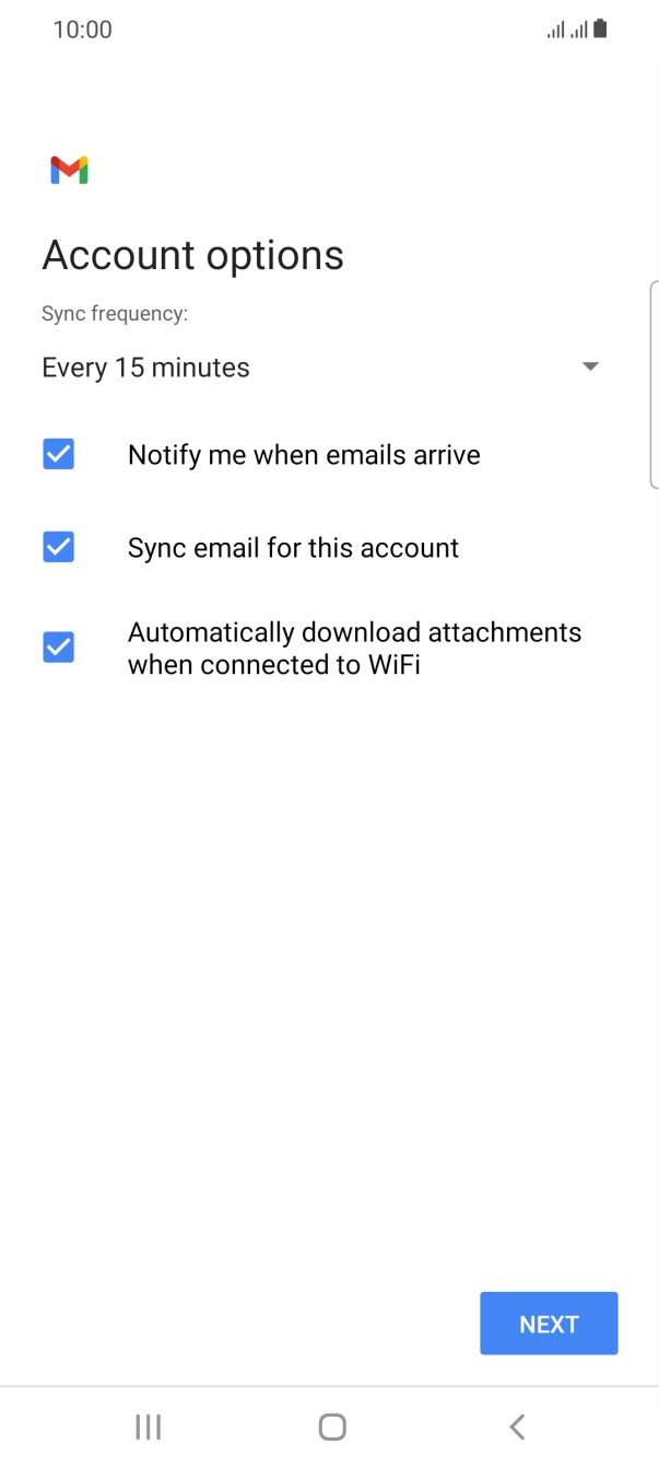 Press the drop down list below 'Sync frequency:'. Press the drop down list below 'Sync frequency:'.