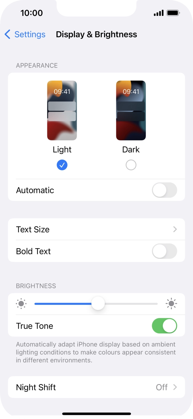 Press Dark.