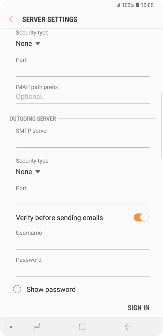 Press the drop down list below 'Security type'. Press the drop down list below 'Security type'.