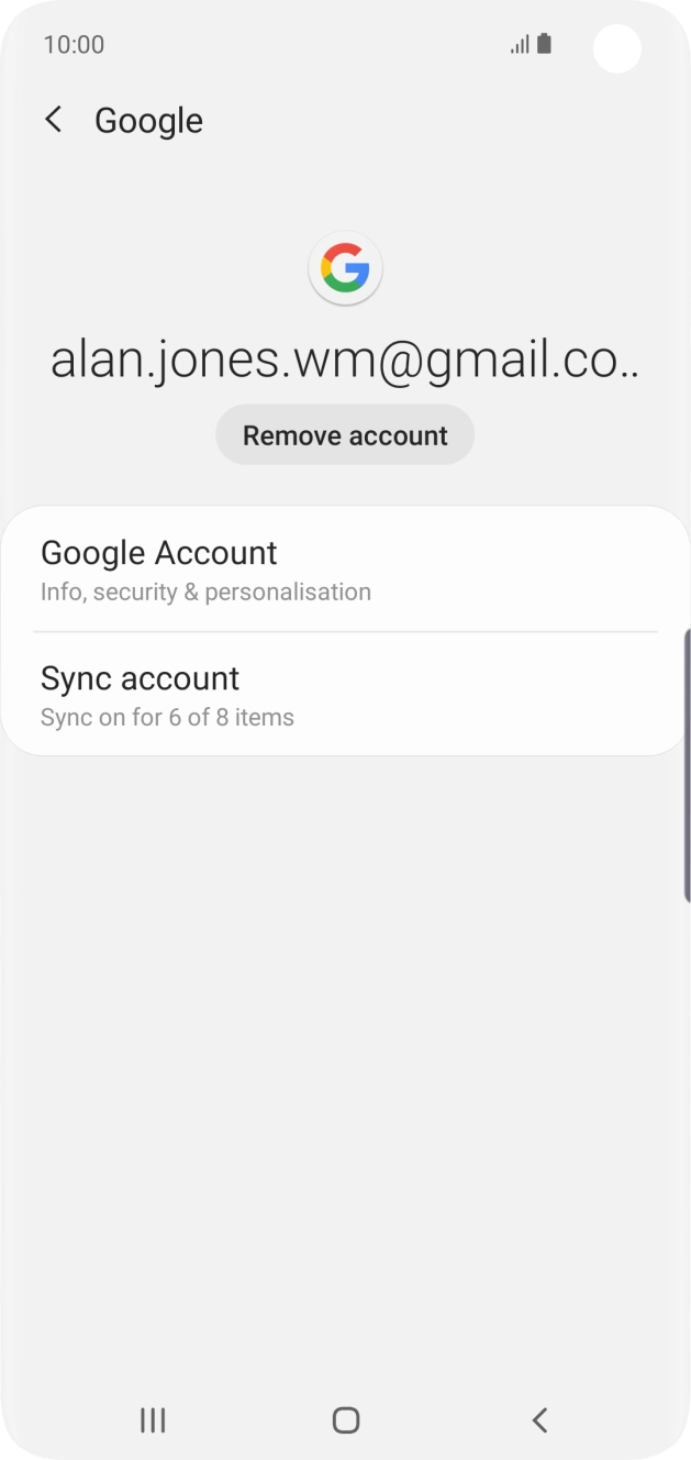 Press Sync account.