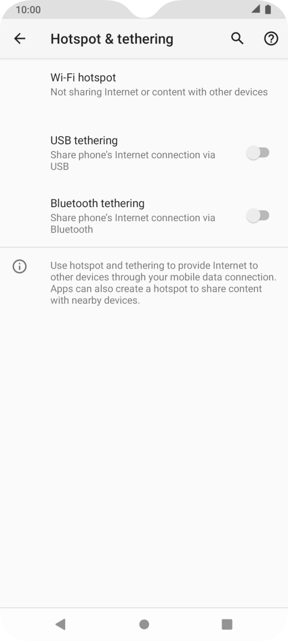 Press Wi-Fi hotspot. Press Wi-Fi hotspot.