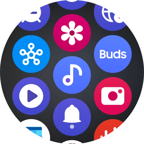 Press the music player icon. Press the music player icon.