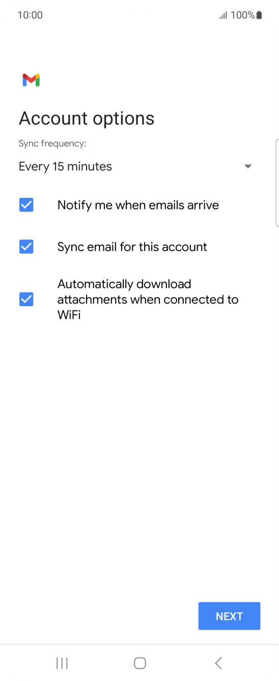 If this screen is displayed, you email account has been recognised and set up automatically. Follow the instructions on the screen to key in more information and finish setting up your phone. If this screen is displayed, you email account has been recognised and set up automatically. Follow the instructions on the screen to key in more information and finish setting up your phone.
