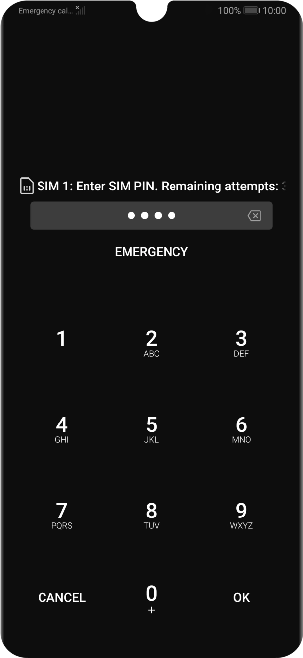 Key in your SIM PIN and press OK. The default SIM PIN is 0000.